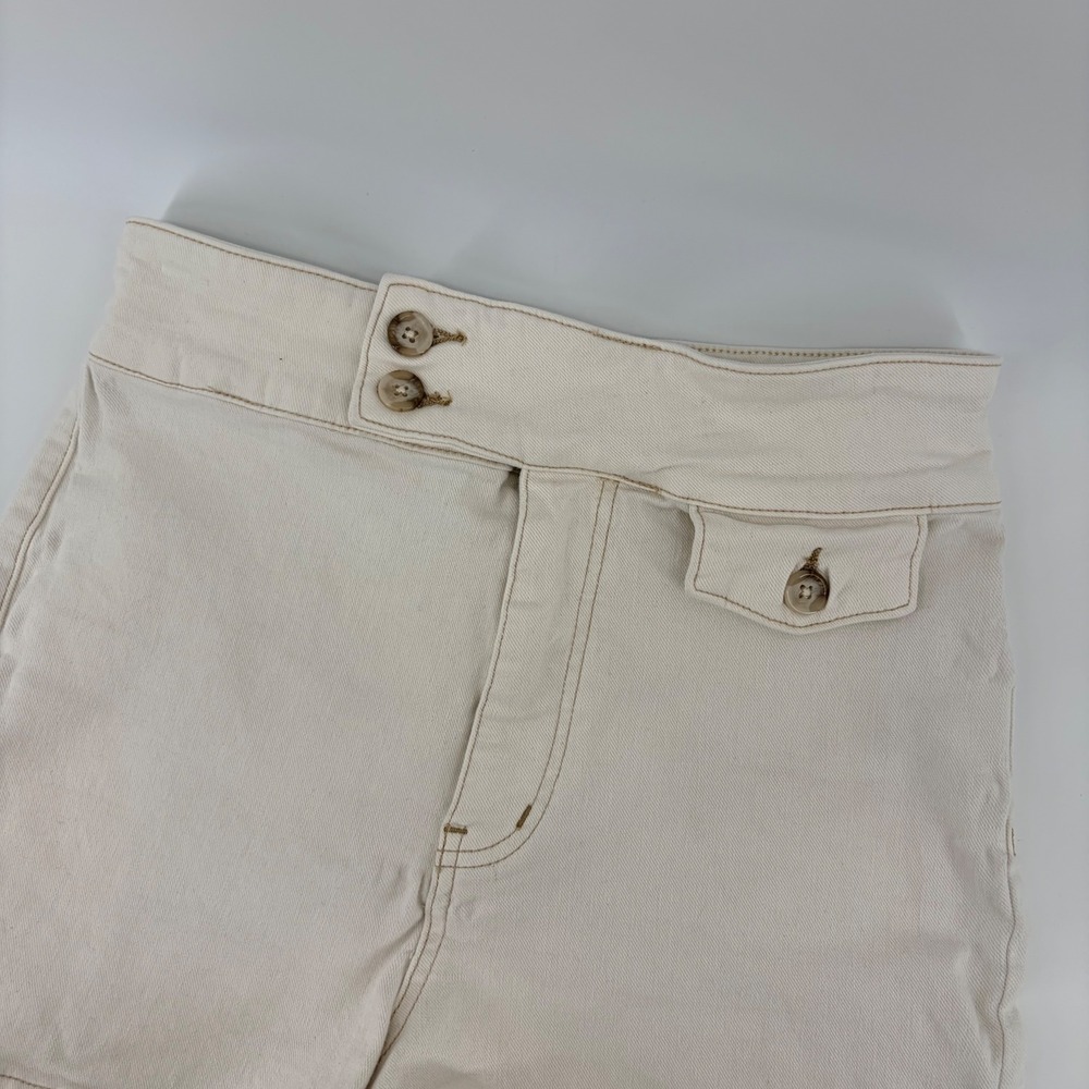 Free People We The Free Thirty-One Denim Shorts Size 31 High Waist Cream‎